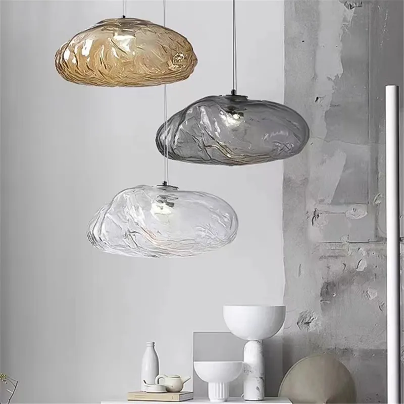 

Bocci debuts Pendant Light Design Smoky Grey Glass Light Art Decorative besroom bedside lamps home Restaurant Hanging Lamp