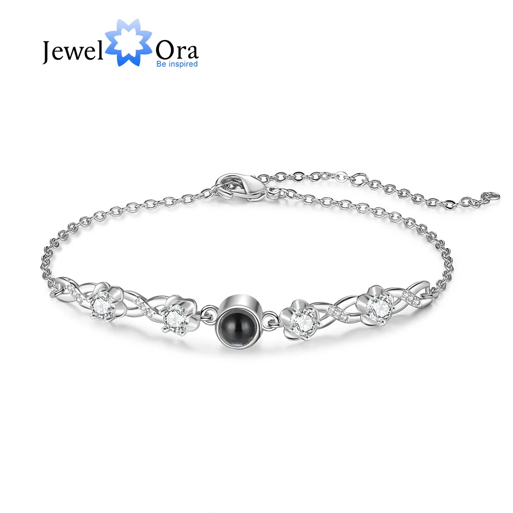 

Индивидуальный проекционный браслет для фото, персонализированный циркониевый Цветочный браслет с изображением памяти внутри, для годовщины