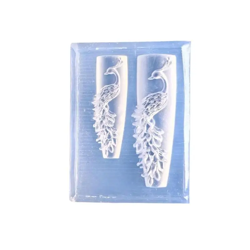 3D 공작새 네일 몰드 DIY 네일 아트 장식 투명 매니큐어 몰드 네일 쥬얼리 공예용