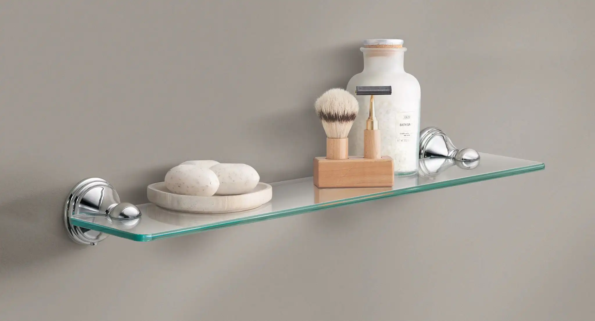 

Preston 19 in. W Glass Bath Shelf in Chrome