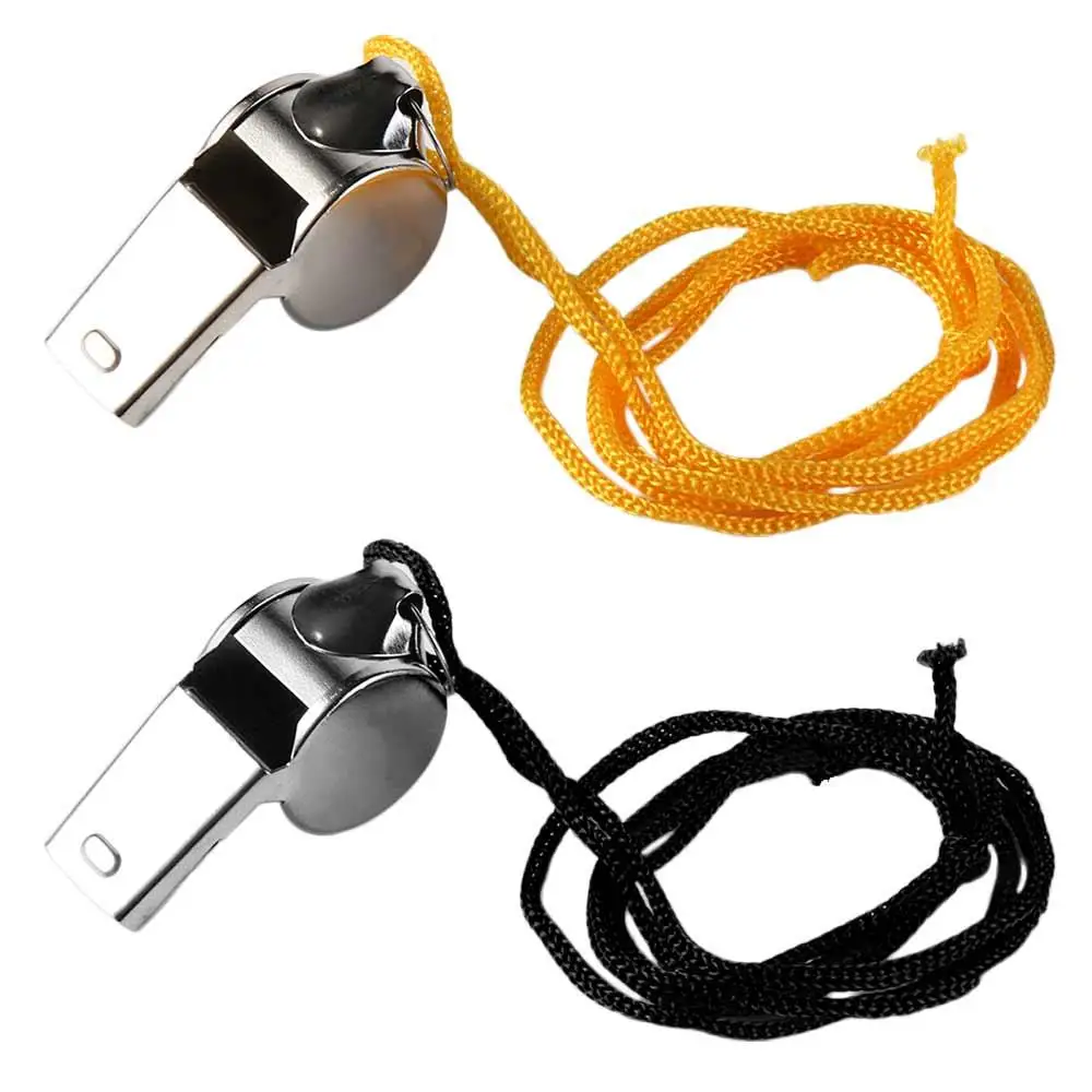 Loud Metal Whistle Soccer Rope Professional Referee Sport Whistle Smooth Wear Resistant Stainless Steel Whistles Rugby sport whistle metal whistle