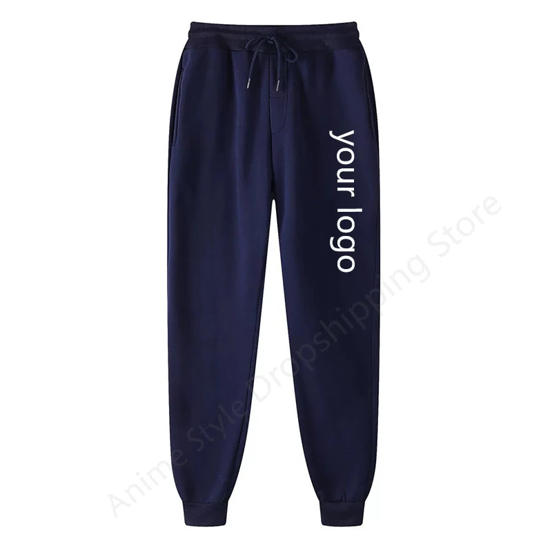New Custom Your Logo Trousers Men Women Diy Text Couple Sports Pants Fashion Print Casual Jogging Pants Fleece Solid Color S-4Xl 6