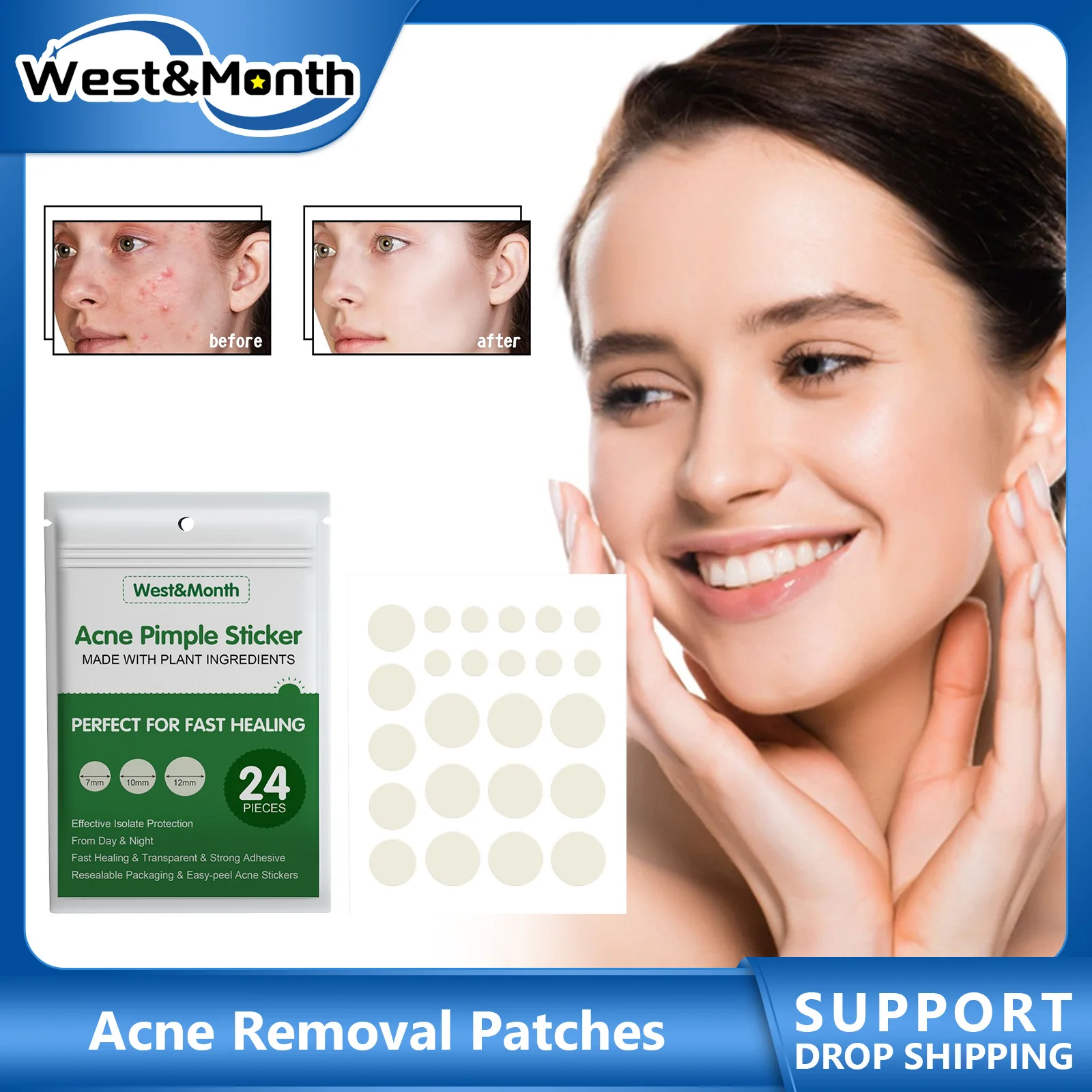 Acne Removal Patches Invisible Covering Acne Blemishes Tools Beauty Makeup Concealer Waterproof Easy-Peel Anti Pimples Stickers