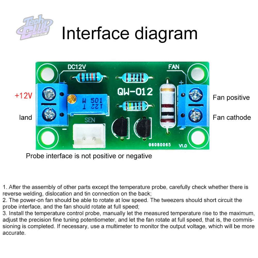 DC12V Fan Control Board Temperature Controller for Pc Amplifier Industrial Controller Power Supply Accessories