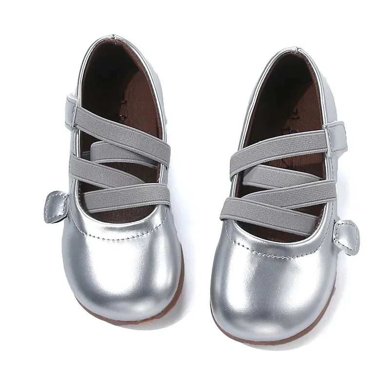 Fashion Girls' Ballet Shoes Spring Autumn New Little Kids Princess Shoes Soft Sole Fashion Baby Small PU Leather Flats