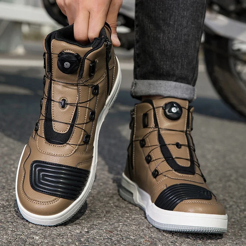 Summer New Motorcycle Boots Men Women Knight Outdoor Riding Anti-slip Spring Sneakers Shoes Bicycle Mountain Racing Road Speed 1