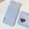INS Milk Blue Photocard Holder Credit ID Bank Card Photo Display Holder Idol Postcard Card Protective Case with Pendant 5