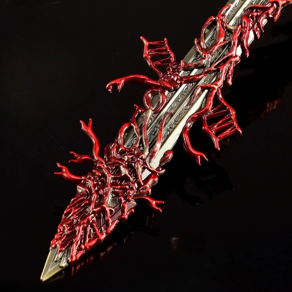 Blasphemous Blade All-Metal Sword Desk Ornament - Decorative Gaming Collectible Gift