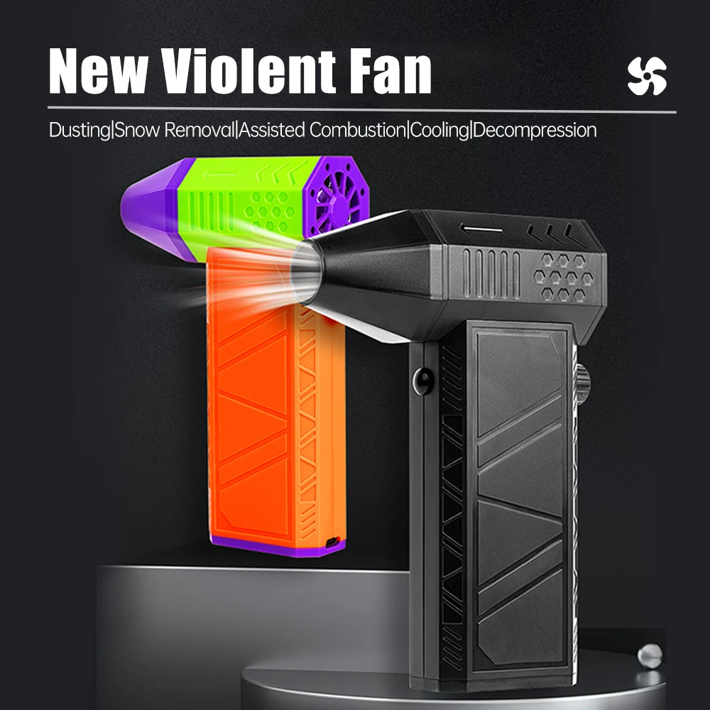 Jet Dry Blower, 130.000 RPM Draagbare Luchtblazer Super Jet-ventilator met 3 Windsnelheidsaanpassingen, Draadloze Draagbare Krachtige Turbo Jet Blower voor Autoreiniging