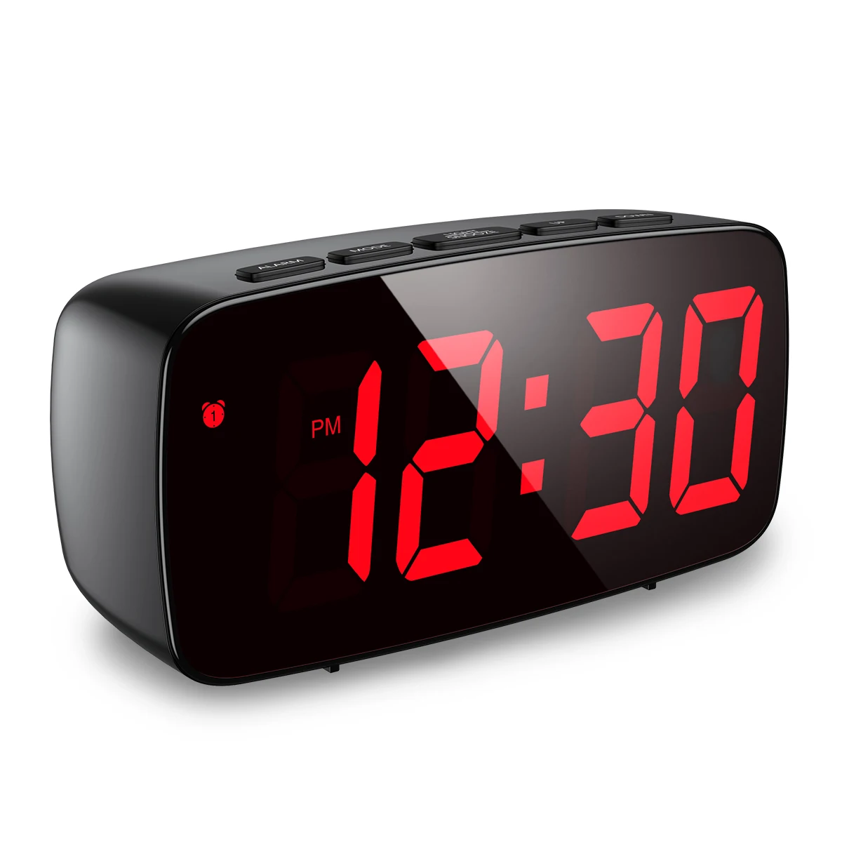 Enhanced LED Digital Alarm Clock with Voice Control and Snooze Function: Time & Temperature Display with Night Mode