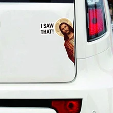 

10Pcs I Saw That Jesus Vinyl Decal Sticker PET Car Window Sticker For Auto Wall Laptop Tablet Truck Ski Board