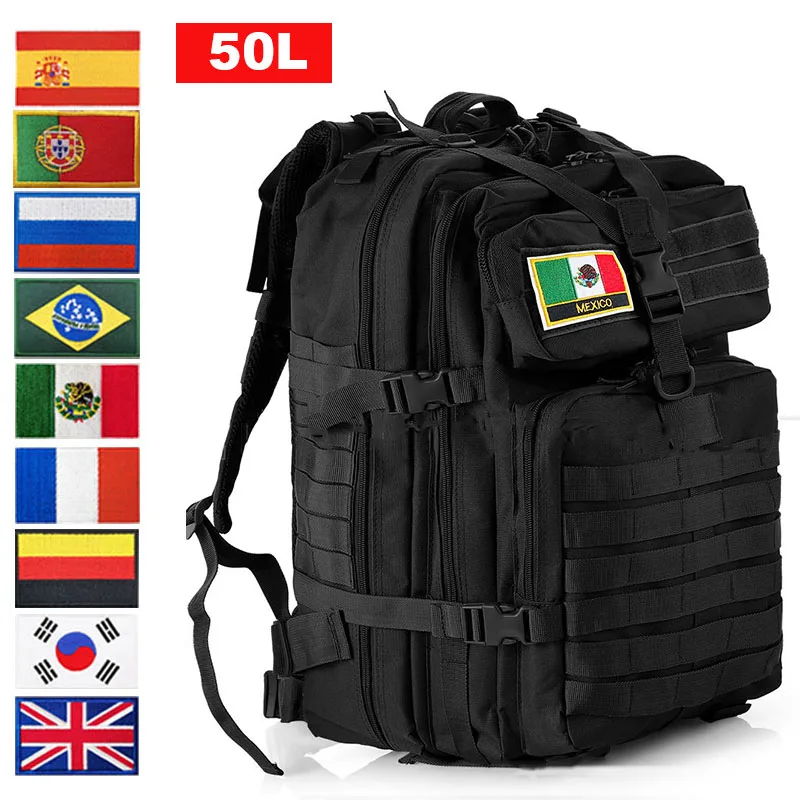 

Туристический рюкзак для мужчин и женщин, тактическая нейлоновая водонепроницаемая сумка 30 л 50 л, в стиле милитари, для рыбалки и походов