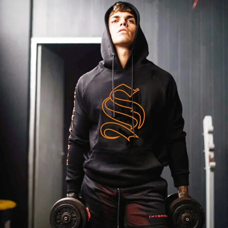 New Autumn Men's Sport Sweatshirt Hooded For Running Training Elastic Slims Smooths Your Sillouette Long Sleeve
