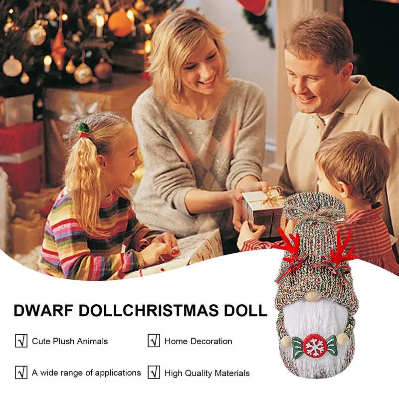 

Christmas Gnome Doll Faceless Doll Knitted Plush Candy Santa Decor Gnome Multi-Purpose Decoration Doll Ornament Supplies