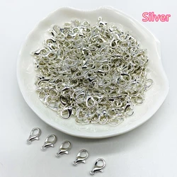 Versatile Plated Alloy Lobster Clasp Hooks - 16x8mm   50pcs (Silver)