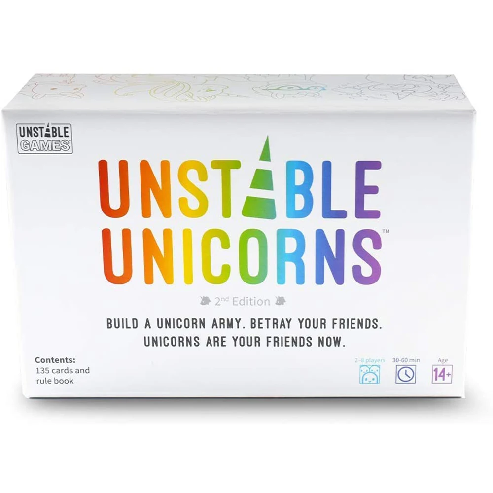 Board Games Unstable Unicorns English Family Party Expansion Basic Version Classic Control and Chaos Base Game