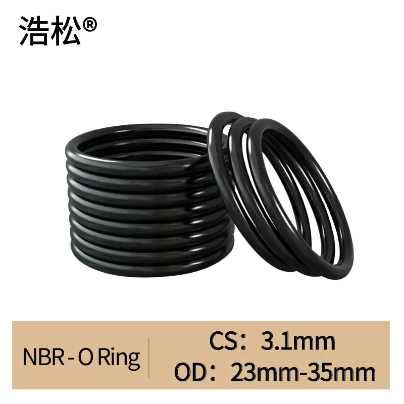 

10pcs NBR O Ring Seal CS 3.1mm OD 23mm~35mm Spacer Oil Resistance Washer Round Shape Black Nitrile Butadiene Rubber