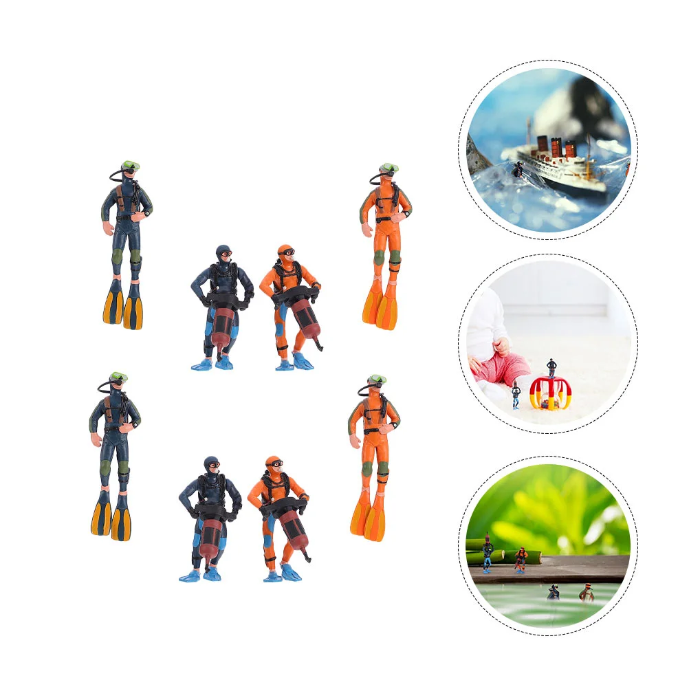 

Diver Ornaments Mini Adornment PVC Figurine Sand Table Accessories Crafts Decorations Decorative Desktop Figure Diving Toys