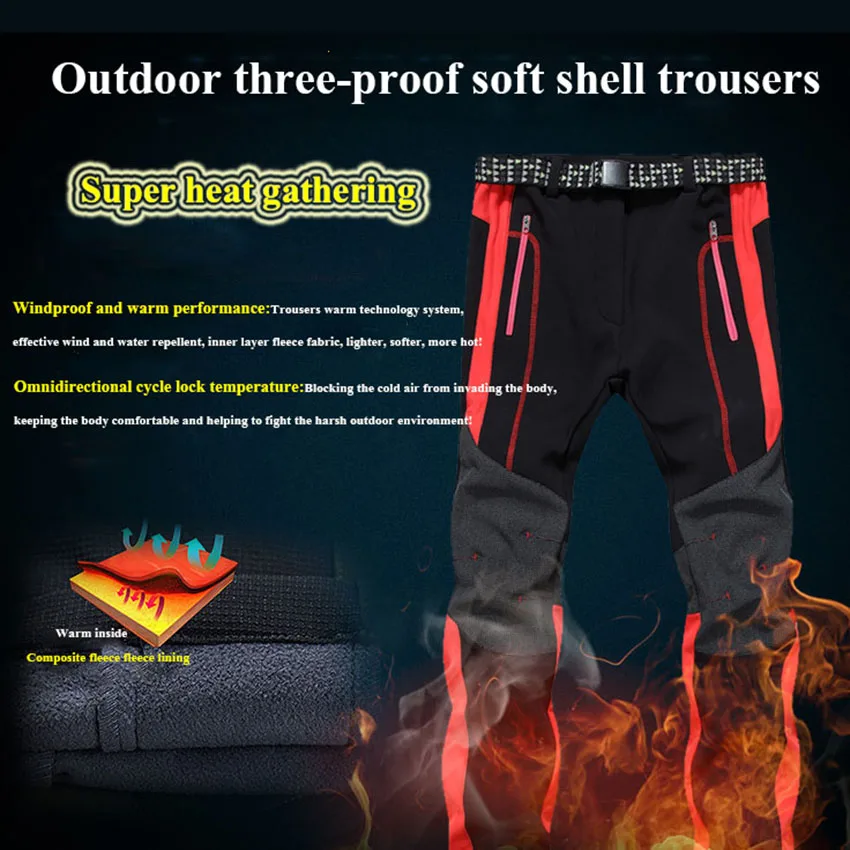 Womens Winter Fleece Softshell Pants Outdoor Sport Thermal Fishing Skiing Camping Hiking Trousers Waterproof Pants PM26 NUONEKO