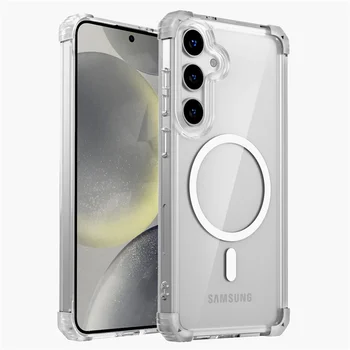 Shockproof Armor Transparent Case For Samsung Galaxy S25 S24 S23 S22 S21 Note 20 Ultra Plus S23FE S24FE For Magsafe Charge Cover 1