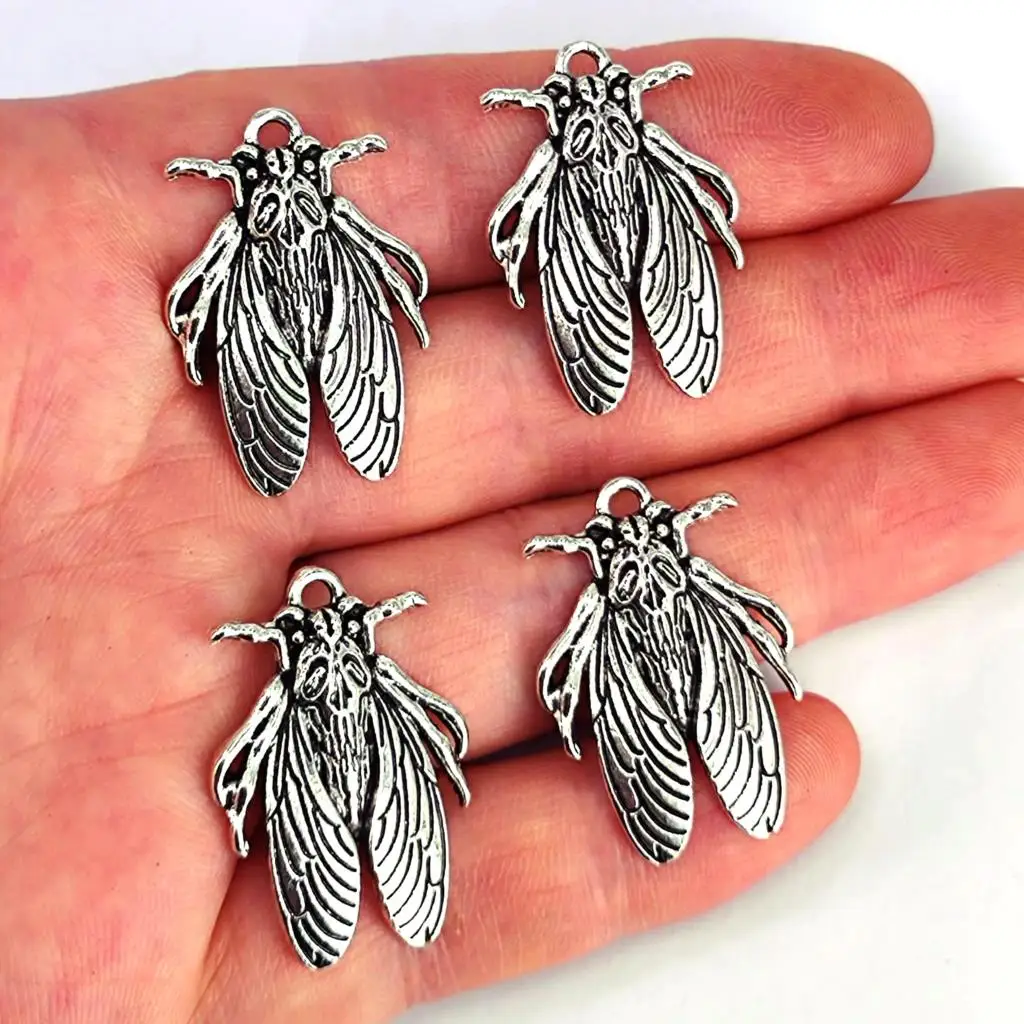 

5pcs insect cicada skull head charm making jewelry findings for DIY earring necklace