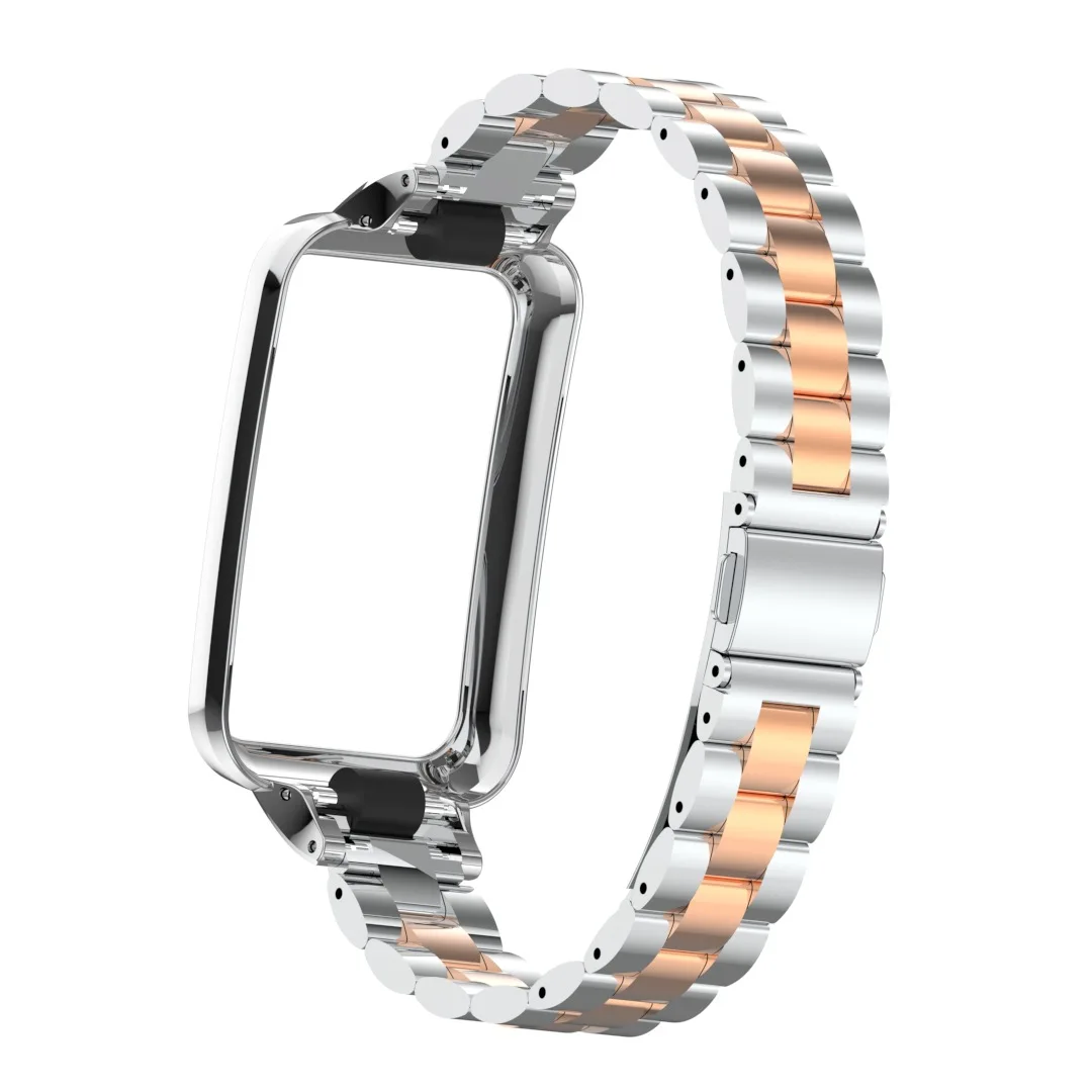 2-in-1 Metal Case and Stainless Steel Strap Set
