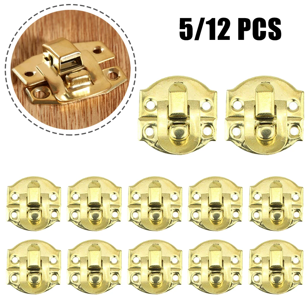 Jewelry Box Hasp Clasp Suitcase Wood Chest Cabinet Decorative Lock Latch Vintage Case Buckle Lock Decorative Hardware 5/12set jewelry box hasps decorative latches