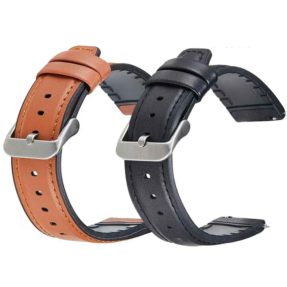 Premium 22mm Silicone Leather Smart Watchband Strap