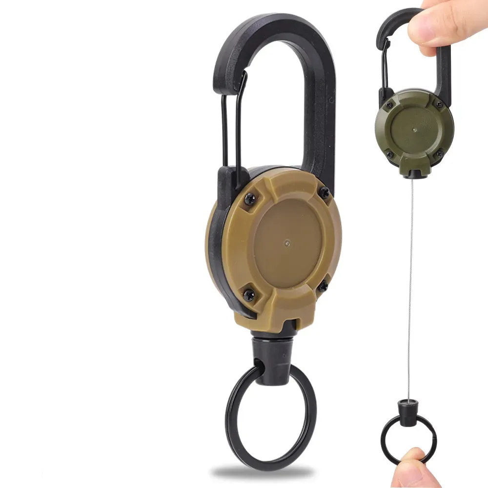 Retractable Keychain Wire Rope Elastic Pull Rope Buckle Anti-lost Extension Cord High Rebound