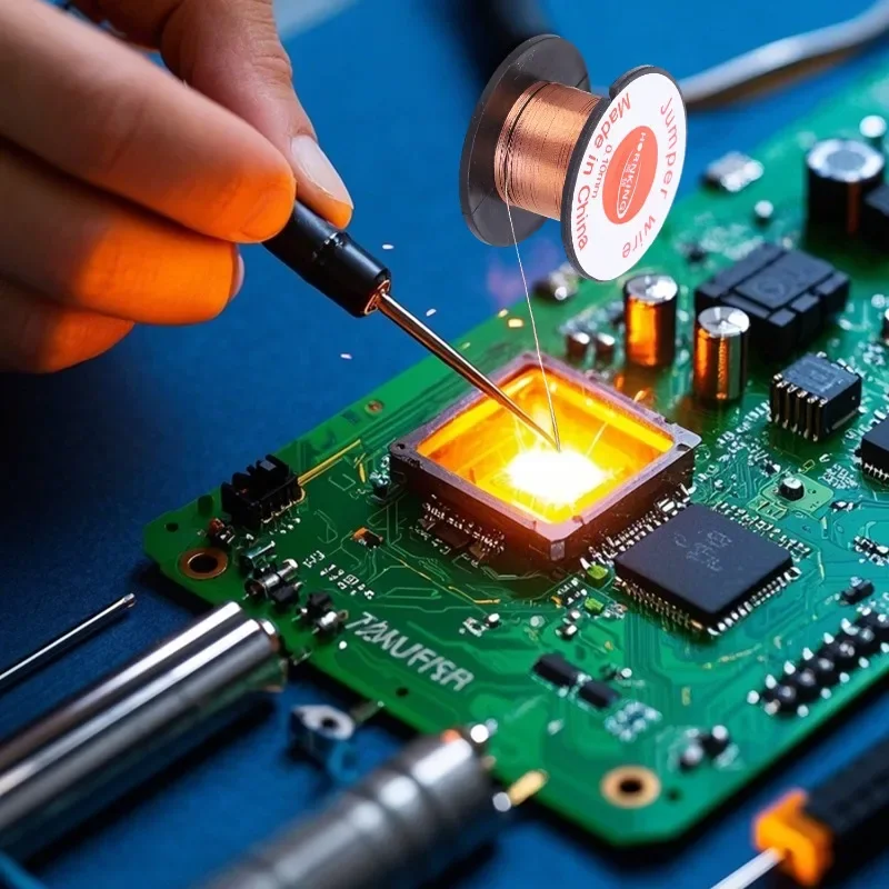 Insulation Copper Soldering Wire Jumper Wire 0.1mm Mobile Phone Computer Motherboard Fingerprint PCB Repair Welding Tool 50x