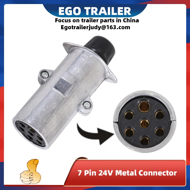 

7 Pin 24V Metal Towing Towbar Trailer Truck RV Plug Wire Harness Electrical Quick Converter Adapter Camper Caravan Accessories