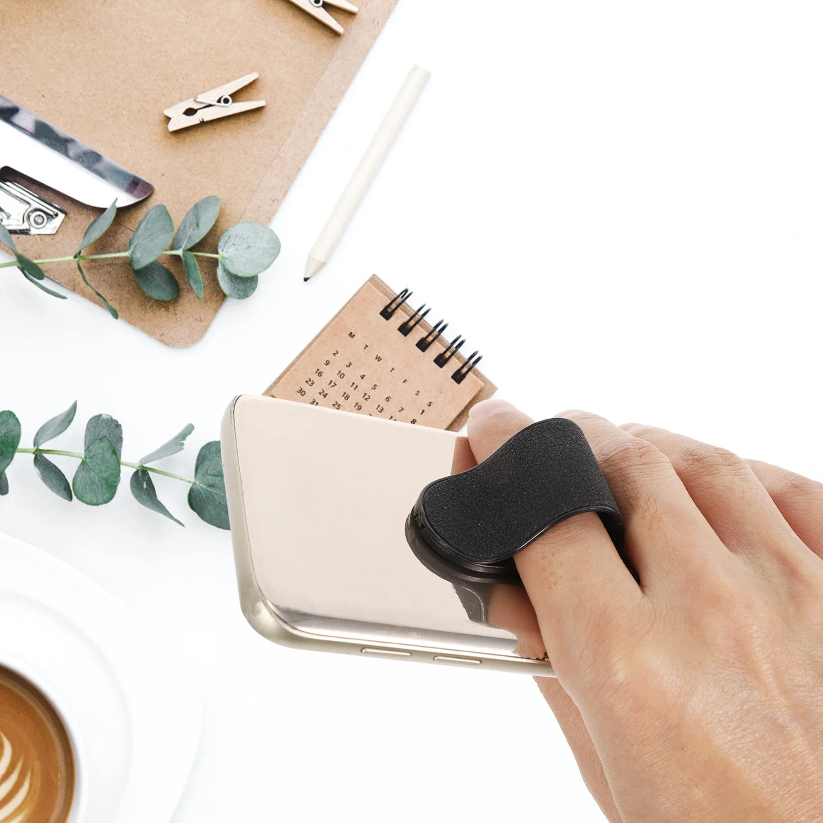 Universal Adhesive Phone Ring Holder with Finger Grip and Stand Function