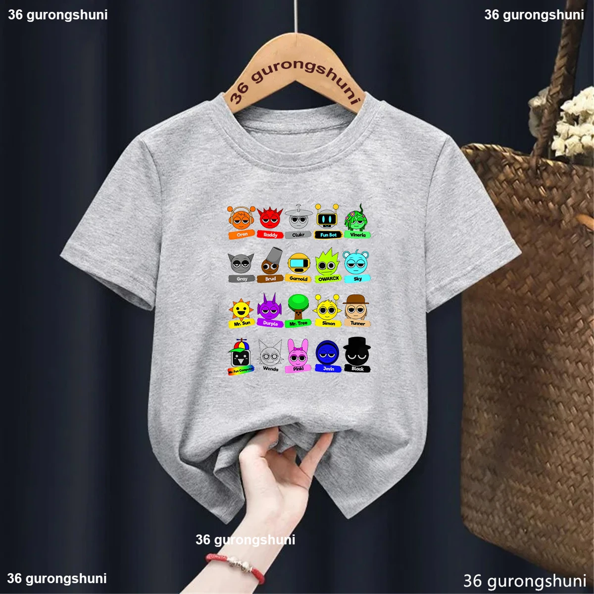 Sprunki Electronic Games Children'S Short Sleeve Tees Horror Game T-Shirt Boys Girls Clothes Cartoon Printed Casual T Shirt Kids 3