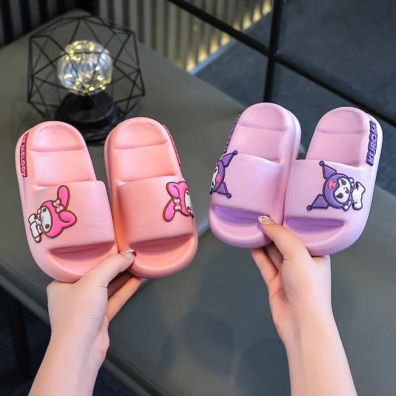 Sanrio Children's Slippers Summer Cute Cartoon Kuromi Boys and Girls Non Slip Soft Soled Indoors and Outdoors Beach Shoes 2