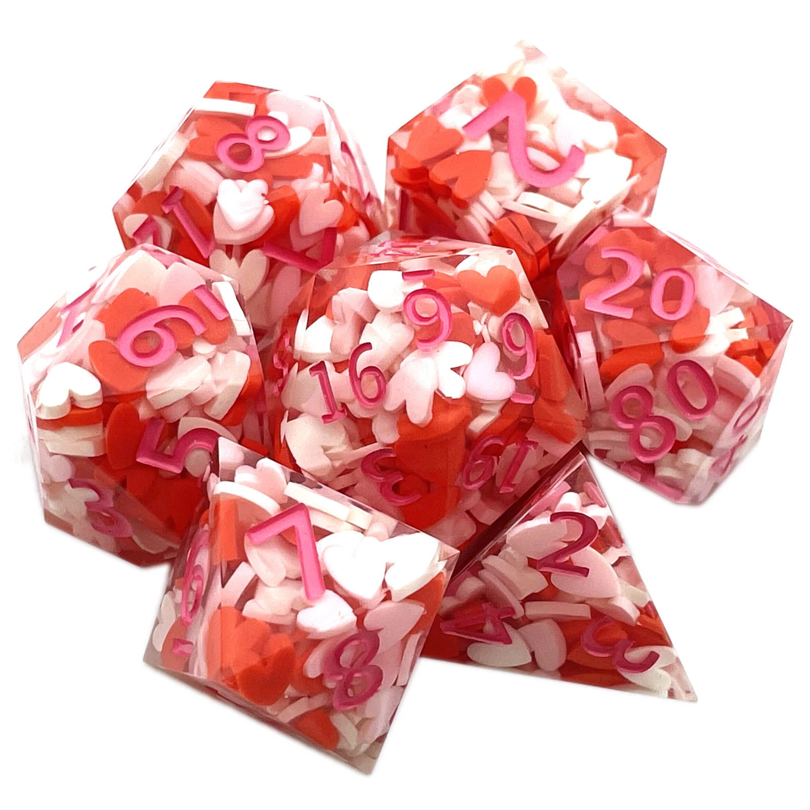Resin Dice 7PCs Dnd Set Solid Polyhedral D&D Dice DND For Role Playing Rpg Rol Pathfinder Board Game Dragon Scale Gifts