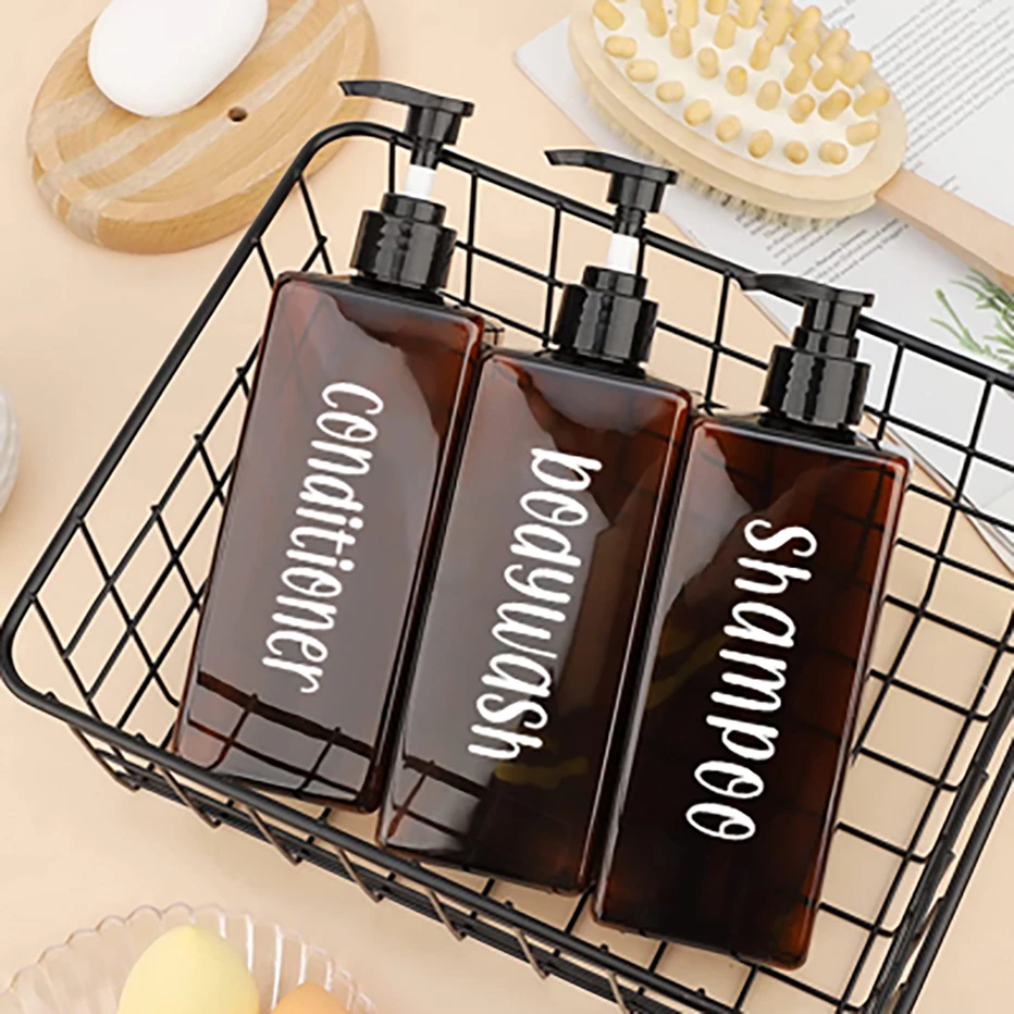 500ml Refillable Shampoo Conditioner Bottles Pump Dispenser