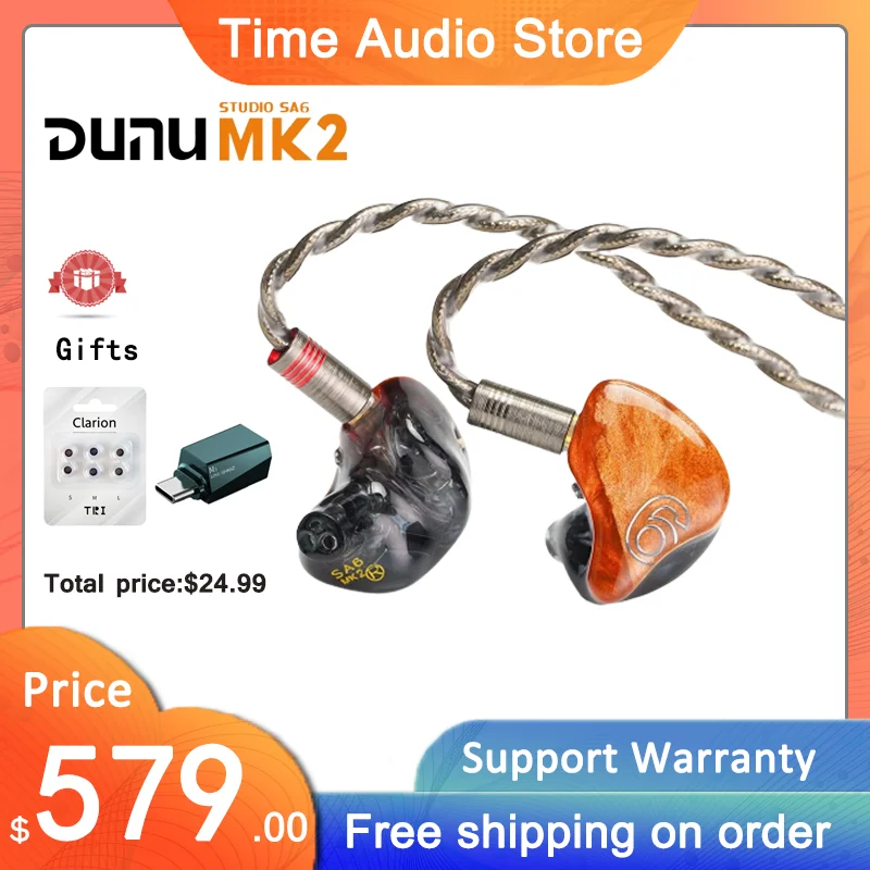 

DUNU SA6 MKII / MK2 6BA In-Ear Monitors IEMs 6 Balance Armature Drivers Earphones 2 Tuning Switch Solid Wooden Covers Headphone