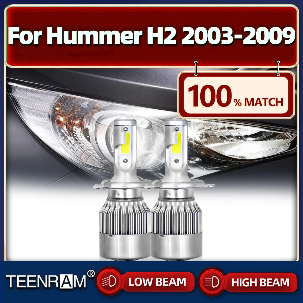

9007 LED Headlight Bulbs 20000LM CSP Chip Car Light 12V 6000K White Auto Lamp For Hummer H2 2003 2004 2005 2006 2007 2008 2009