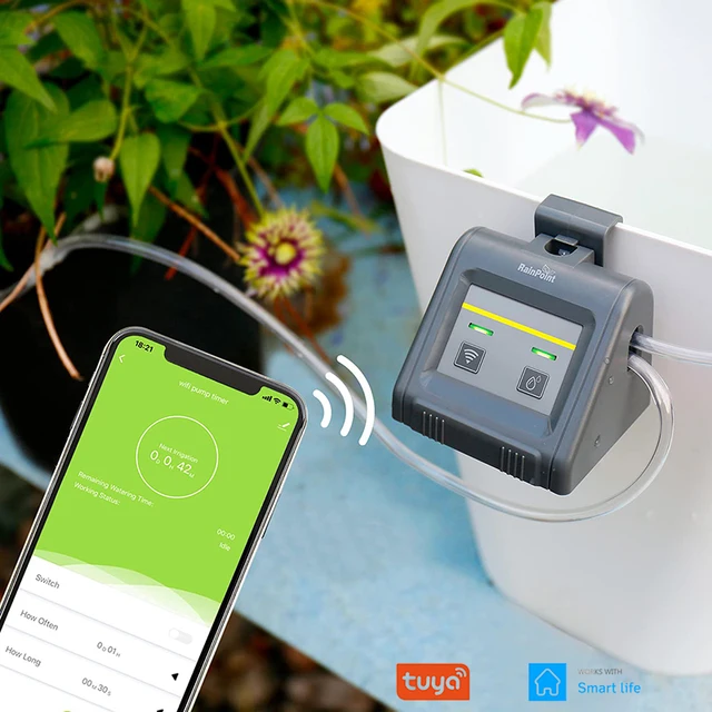 Tuya Rainpoint Wifi Automatikus Vízszivattyú Öntözőrendszer Időzítő Növényi Kerti Öntözési Rendszer Öntözés Intelligens Élet Alkalmazás Ellenőrzése