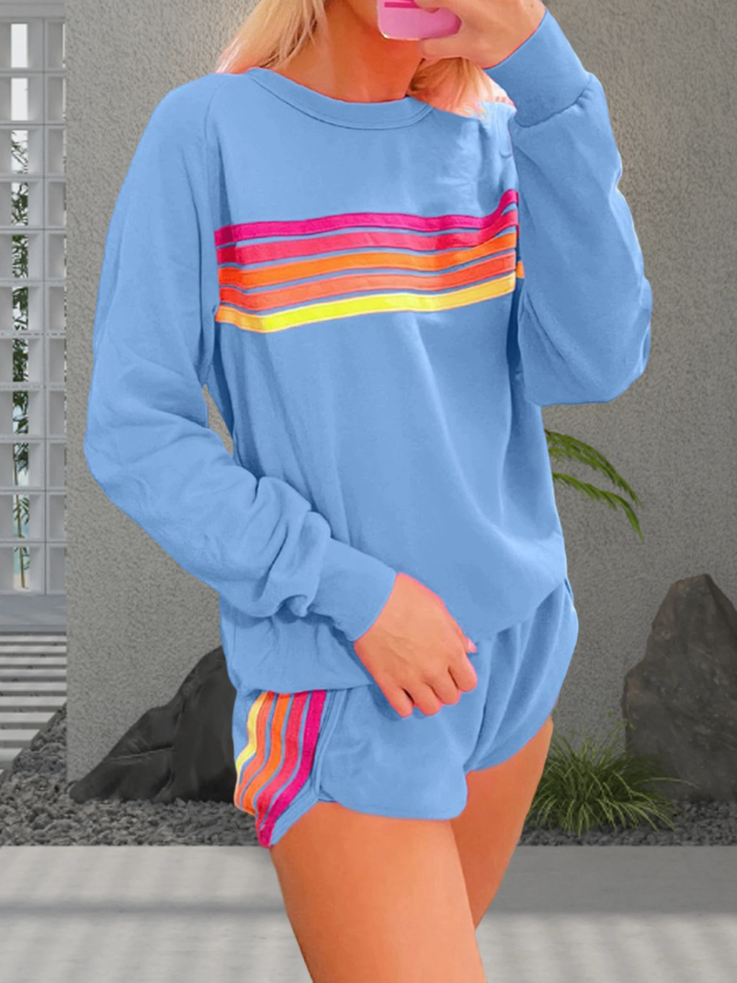 Women s 2 Piece Lounge Set with Hoodie and Jogger Pants Cozy Sweatsuit Long Sleeve Pullover and Drawstring Bottoms Casual Fall