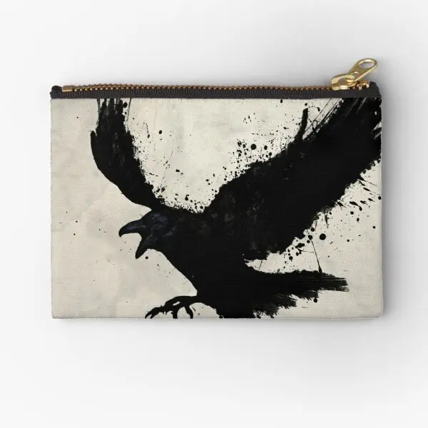 

Raven Zipper Pouches Pocket Coin Panties Storage Bag Socks Women Packaging Men Wallet Pure Cosmetic Underwear Small Money Key
