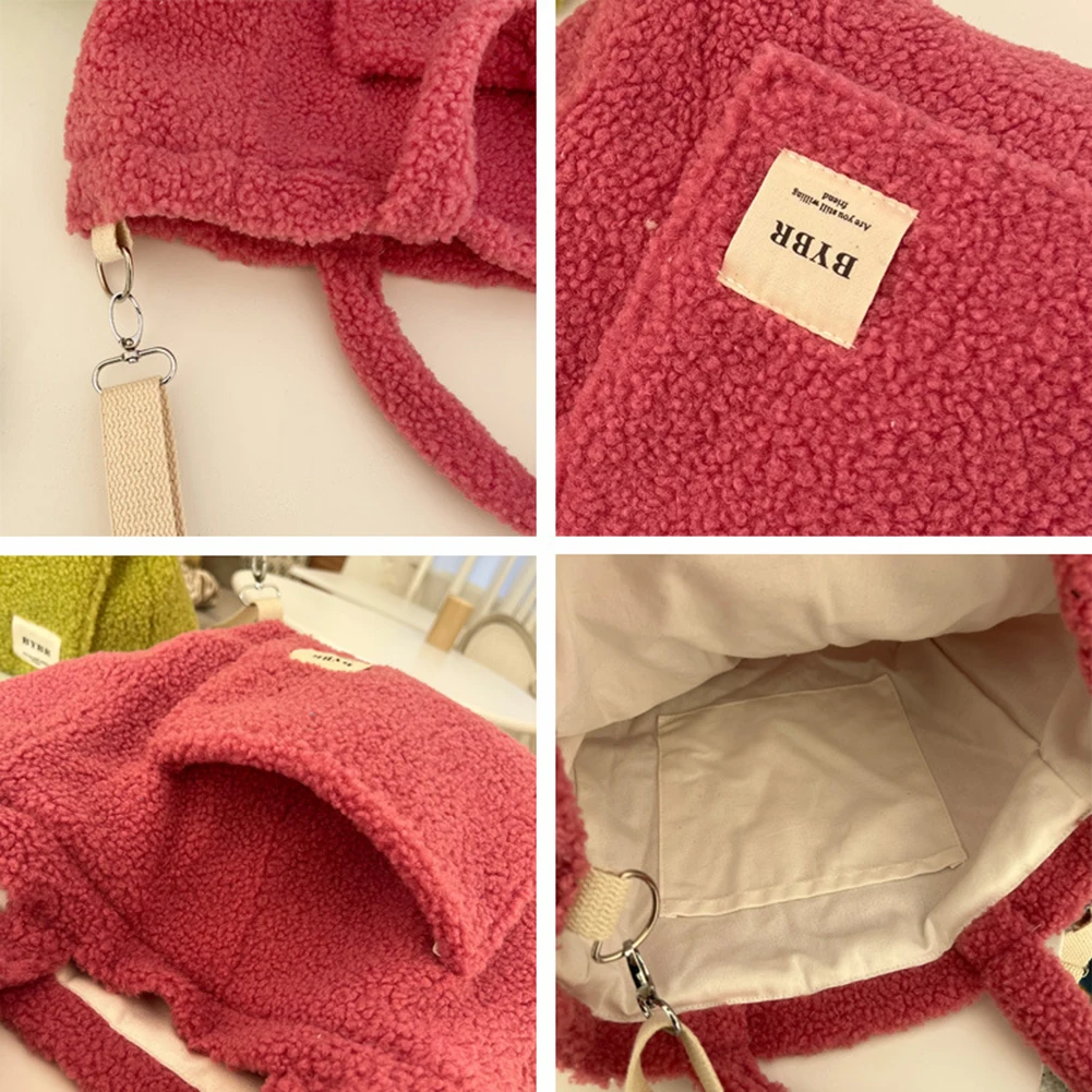 Autumn Winter Top-Handle Bags Lamb Wool Stitching Vintage Crossbody Bag  Large Capacity Soft Casual Simple for Holiday Party _ - AliExpress Mobile