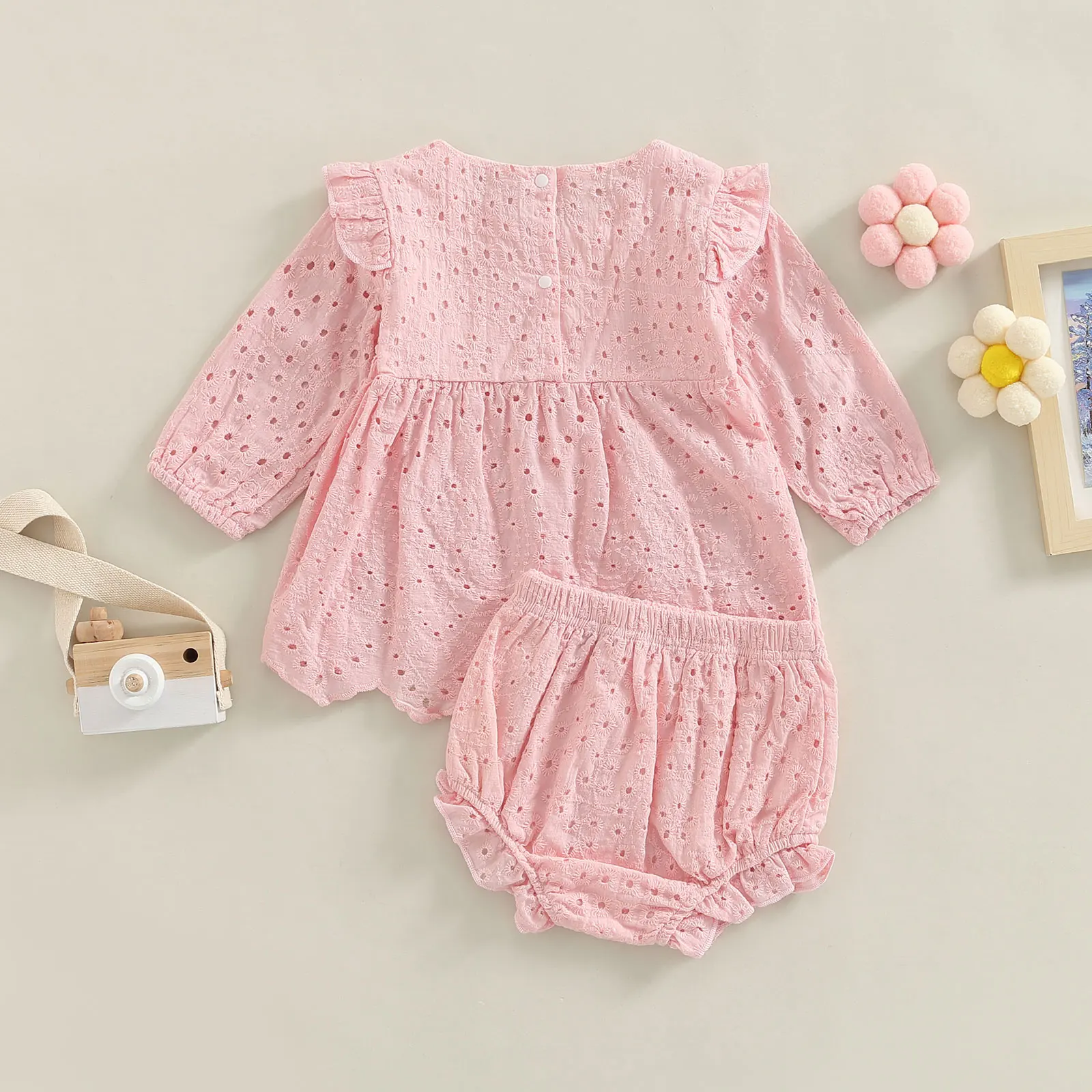 Baby Girl Long Sleeve Top & Shorts 6