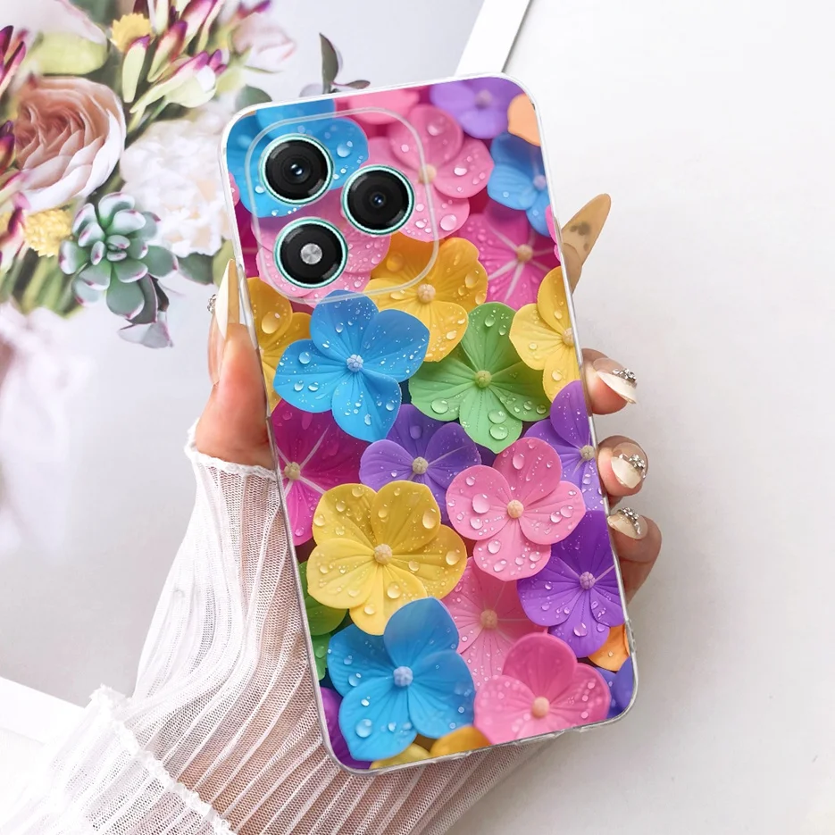 Stylish Clover Lotus Painted Soft Silicone Case