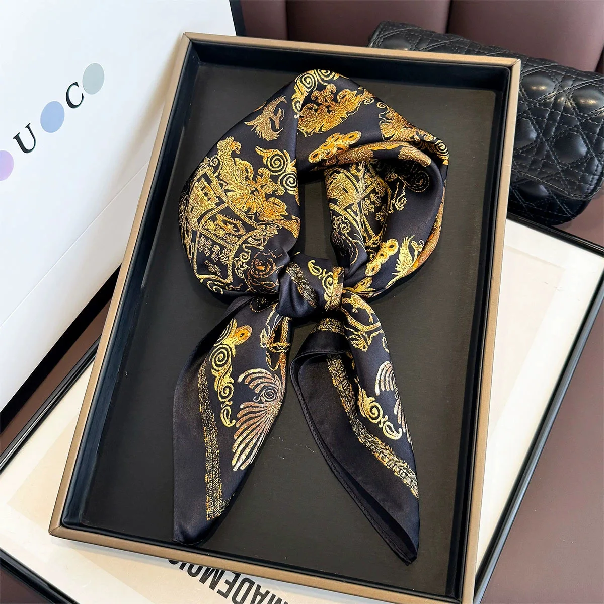 100% Mulberry Silk Square Scarf for Women