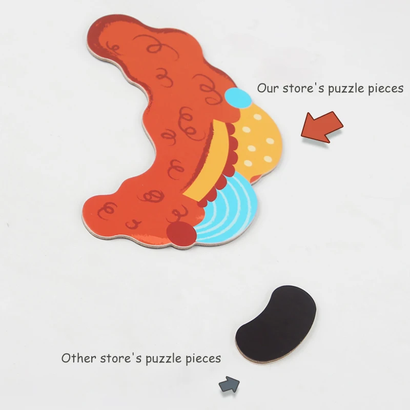 Wooden Jigsaw Magnetic Blocks Puzzle Book Board with Cards Face Change Clothing Change Marine Life Kids 3D Puzzle Toys Gifts 5
