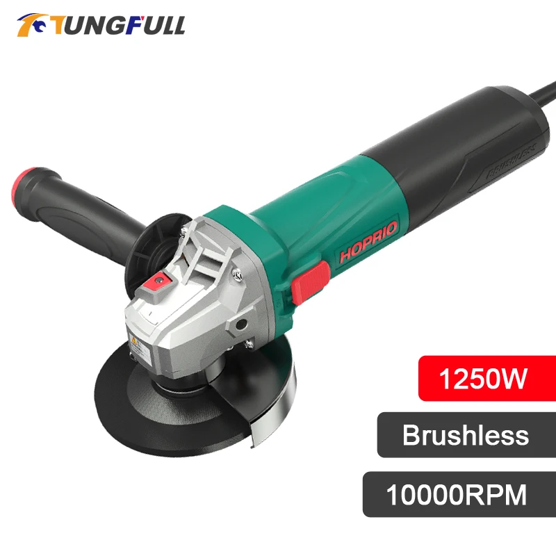 

1250W Electric Angle Grinder Brushless 125mm 10000RPM Woodworking Power Tool Cutting Grinding Metal Wood Polishing Machine 220V