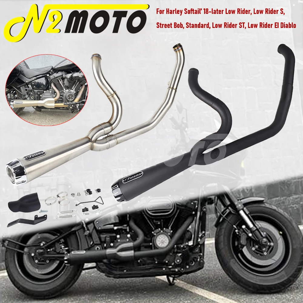 Sistema de escape completo para motocicleta, silenciador 2 en 1 para Harley  Softail Street Bob Standard Low Rider EI Diablo ST 18 - Your Moto Parts, image size:1000x1000