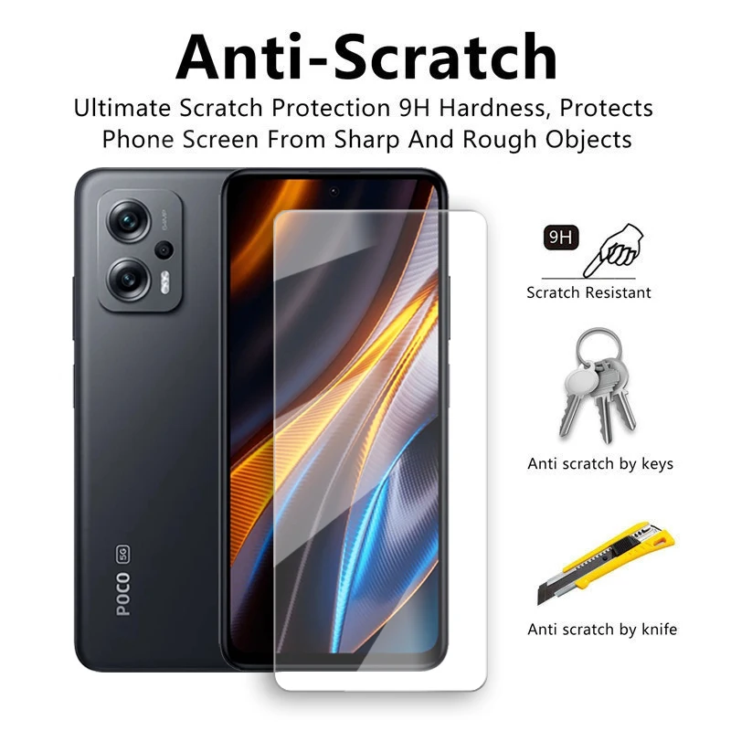 For POCO X4 GT 5G Glass For POCO X3 X4 X5 Pro X3 X4 GT Tempered Glass Full  Glue Clear Screen Protector For POCO X4 GT Lens Flim