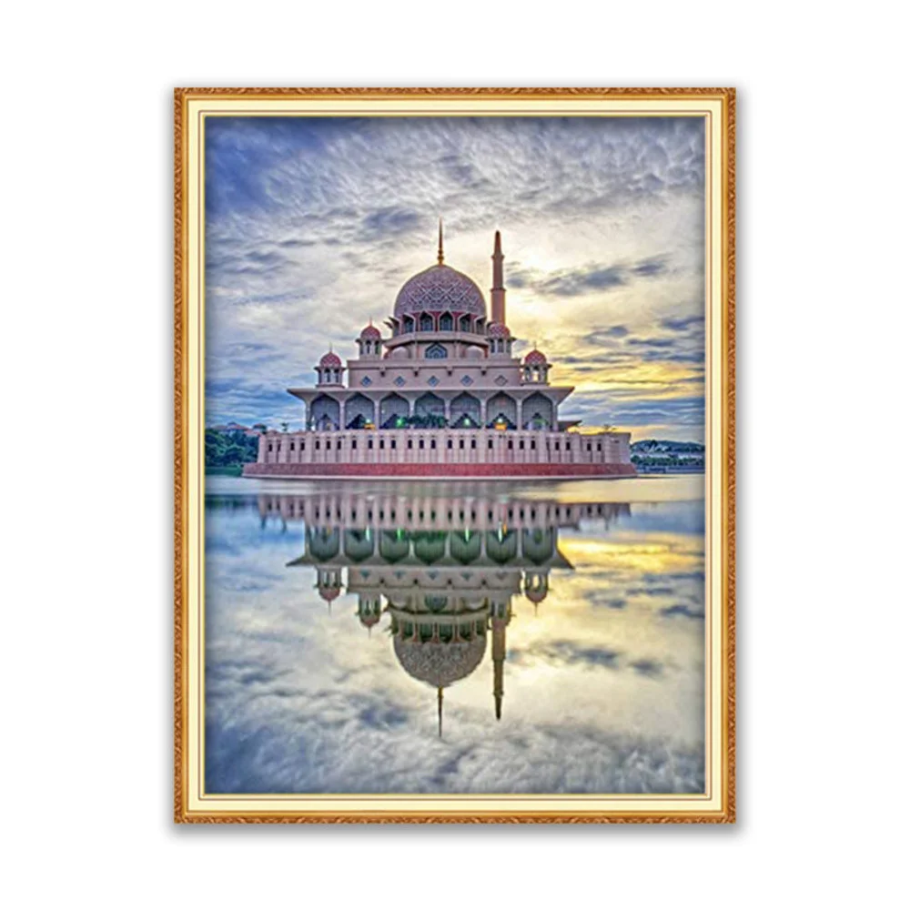 Region Islam DIY 11CT Kreuzstich-Sticksets, Handarbeit, Bastelset, Baumwollfaden, bedruckte Leinwand, Heimdekoration, neues Design – Detail 16